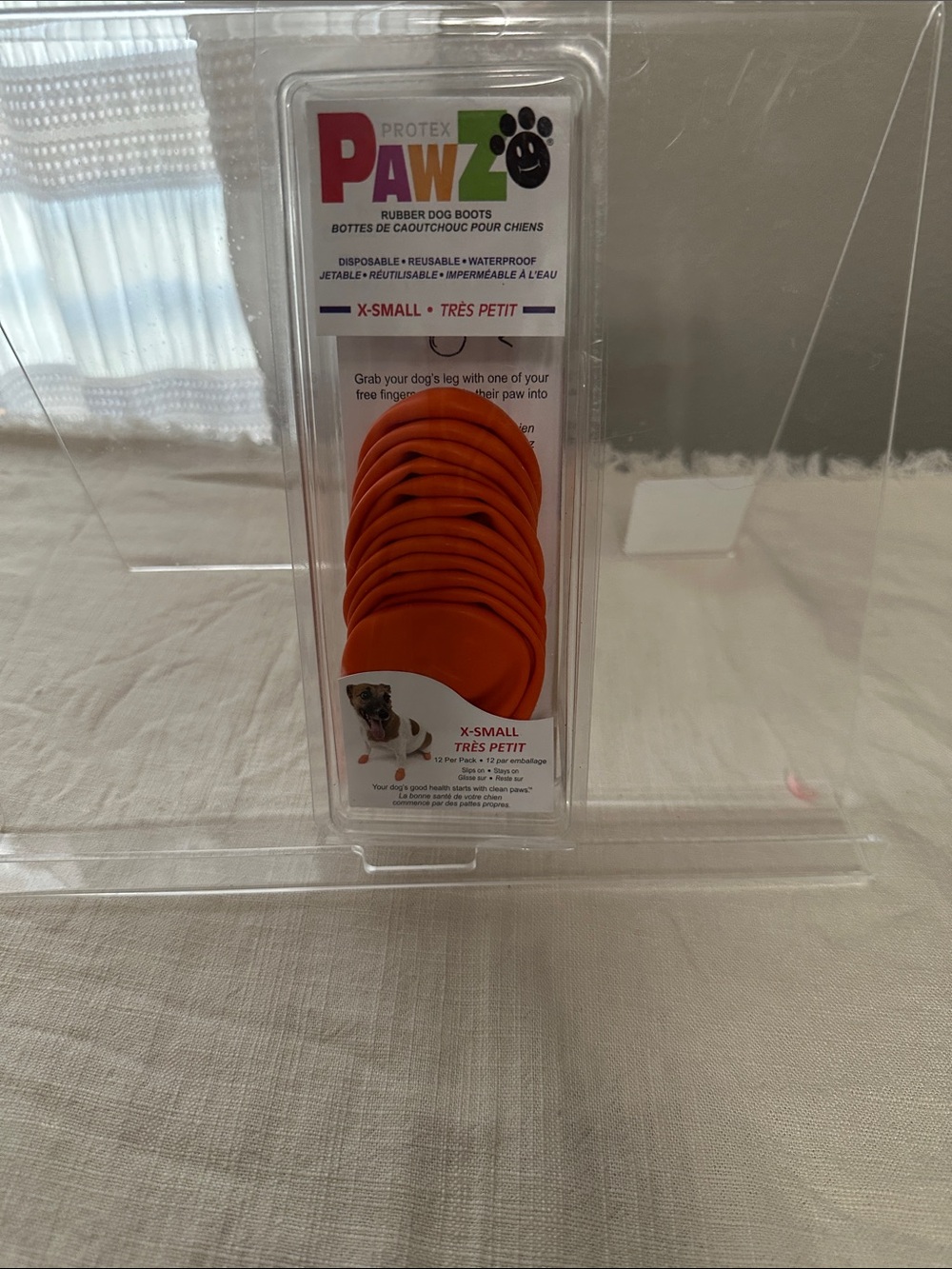 PAWZ Orange Rubber Dog Boots - X-Small size  Pack of 12 NWT